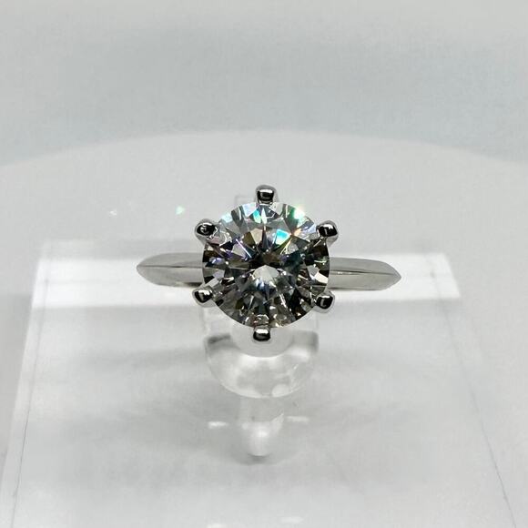 Moissanite Diamond Engagement Ring 3 Ct Round Cut 6 Prong 18K 925 GRA Size 8 - Picture 6 of 11